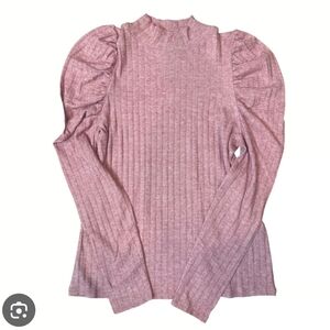 Zenana Outfitters Mauve Ribbed Long Sleeve Top